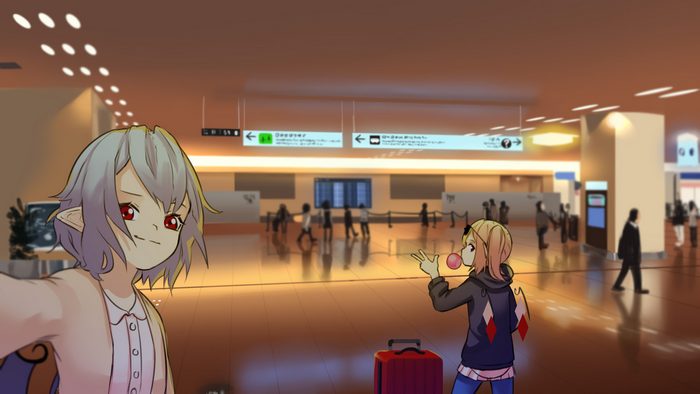 Flandre Scarlet and Remilia Scarlet at the airport