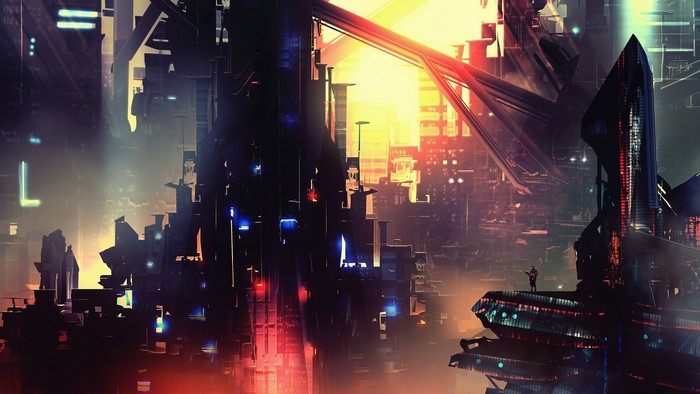 4K Futuristic Cyberpunk Cityscape Artwork