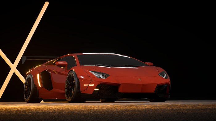 Red Liberty Walk Lamborghini Aventador in Need for Speed