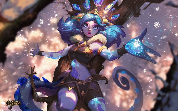 Neeko from League of Legends in a winter setting
