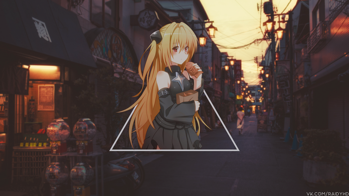 To Love-ru anime girl with blonde hair eating taiyaki
