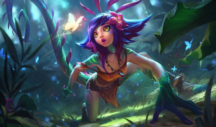 Neeko from League of Legends in a forest