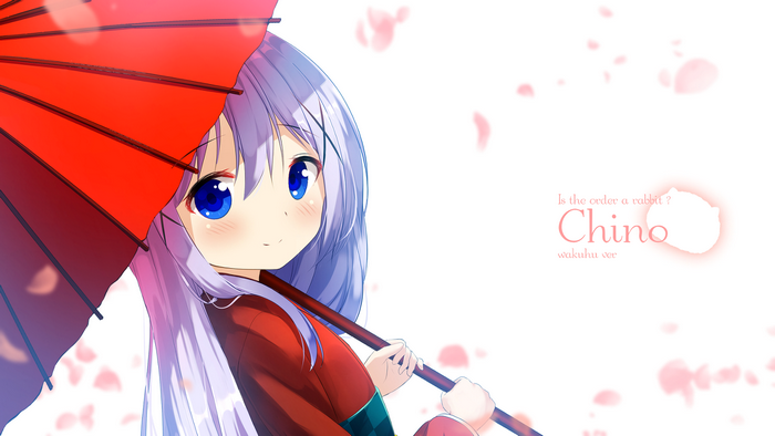Kafuu Chino from Gochuumon wa Usagi Desu ka? with umbrella