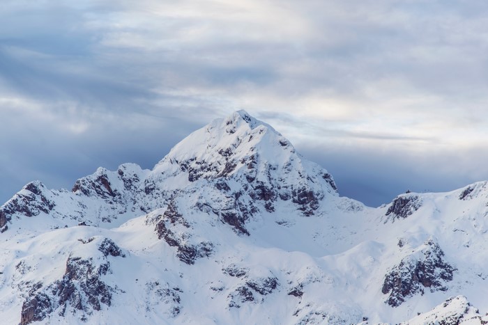 4K snow-covered mountains in winter