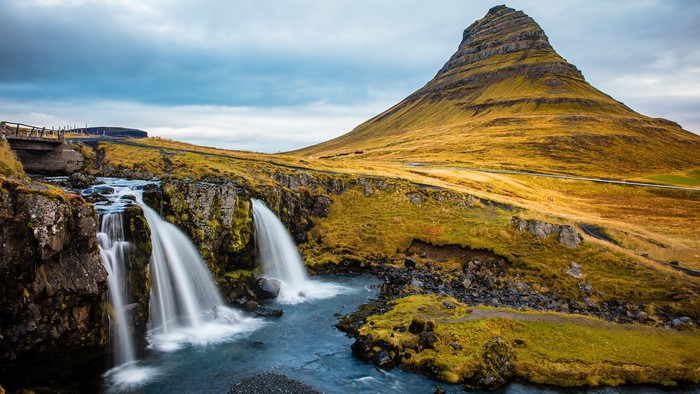 Kirkjufell mountain and waterfall in Iceland