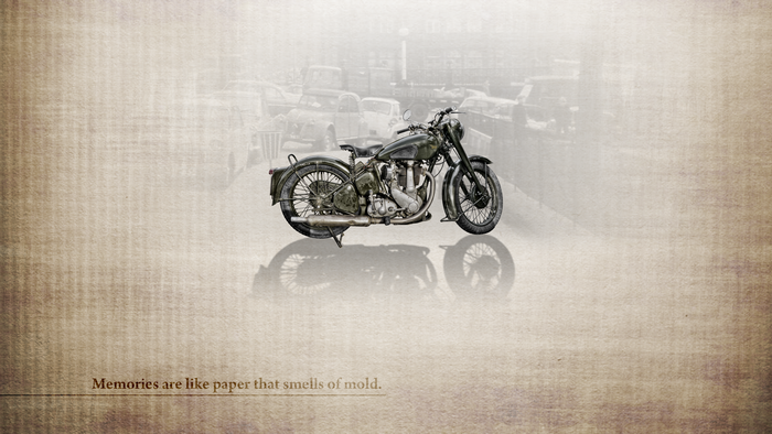 4K vintage motorcycle on textured paper