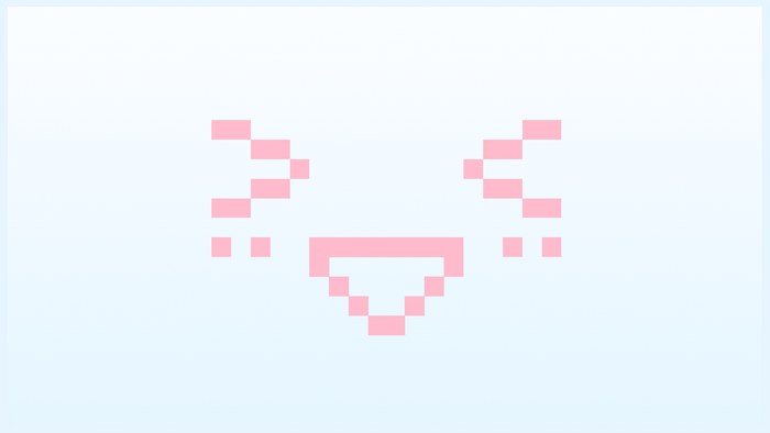 Pixel art blushing face emoji