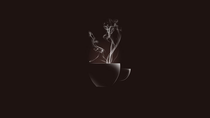 Minimalist coffee cup with steam