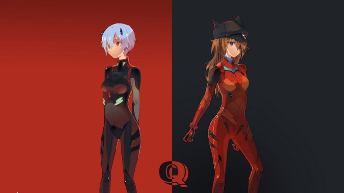 Asuka Langley Soryu and Ayanami Rei from Neon Genesis Evangelion