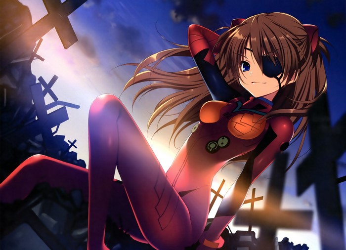 Asuka Langley Soryu from Neon Genesis Evangelion in a red bodysuit