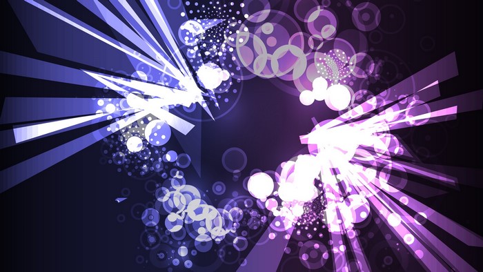 Abstract purple and blue light burst with circles