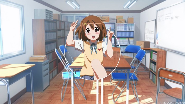 Anime girl in a classroom