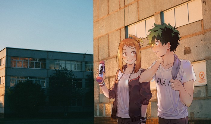Izuku Midoriya and Ochako Uraraka from Boku no Hero Academia