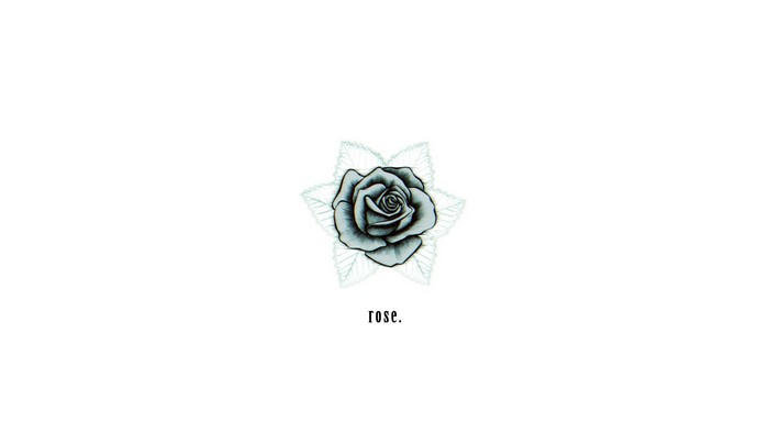 Rose drawing with text