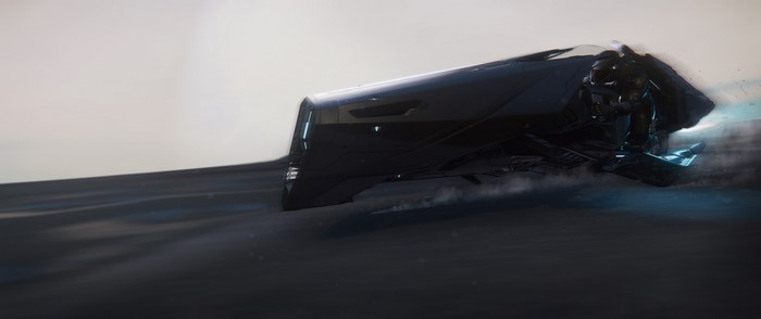 Star Citizen 4K: Nox hovercraft on desert