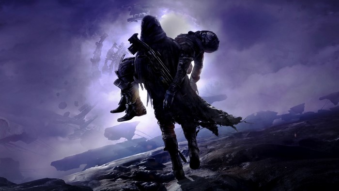 Cayde-6 from Destiny 2 carrying a person