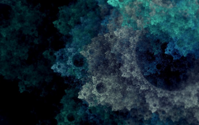 Abstract fractal art with blue and turquoise colors