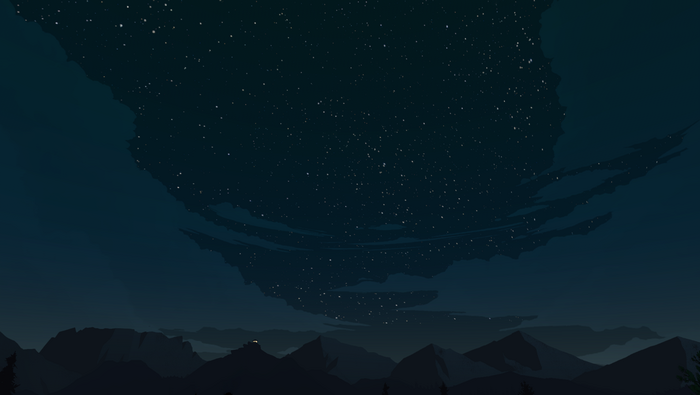 Night sky full of stars over mountains