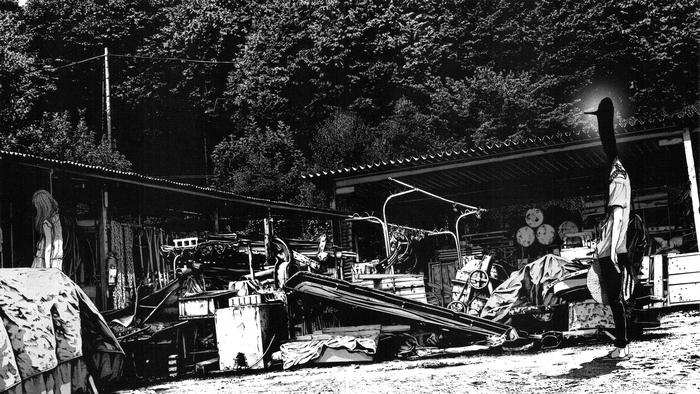 Oyasumi Punpun Monochrome Urban Scene