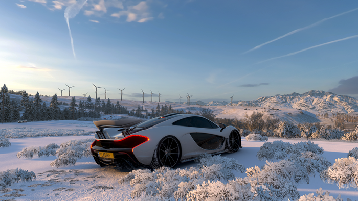 McLaren P1 in Forza Horizon 4 snow landscape