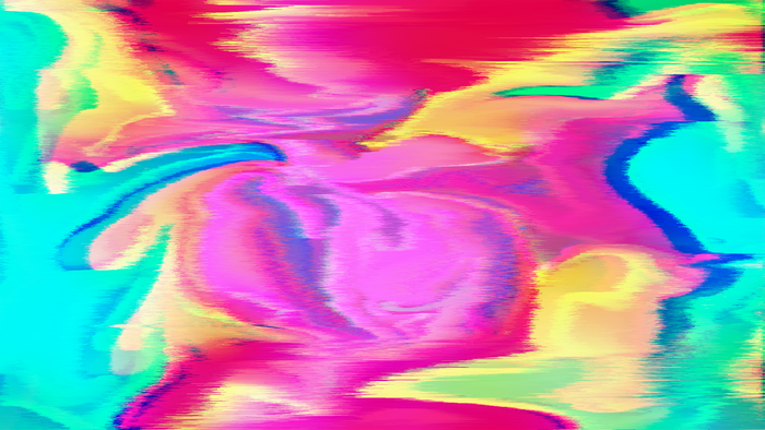 Abstract Glitch Art with Pink and Cyan