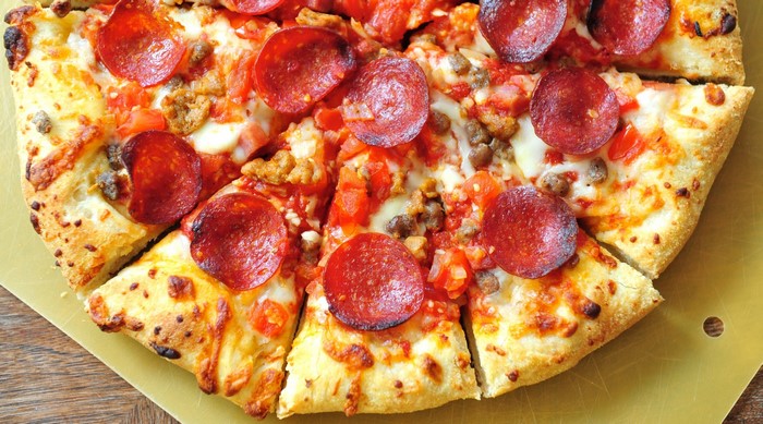 Pepperoni and Sausage Pizza Slices