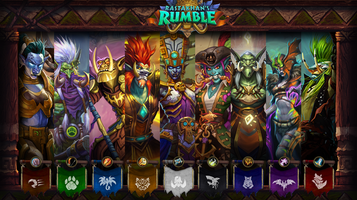 Rastakhan's Rumble Hearthstone characters and banners