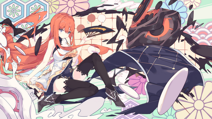 Girl with red hair and a dark creature from Forever 7th Capital