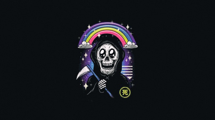 Grim Reaper with Rainbow and Stars