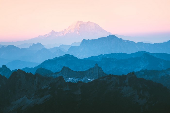 4K Dark Blue Mountain Landscape Panorama