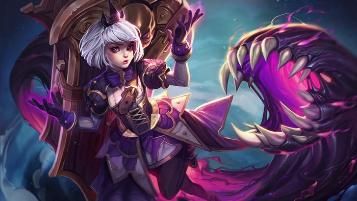 Orphea from Heroes of the Storm with a monster