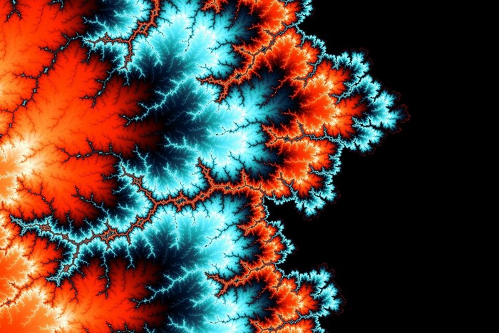 Abstract fractal pattern with orange and blue colors