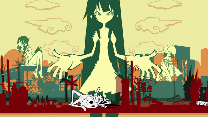 Anime artwork featuring characters from Monogatari Series