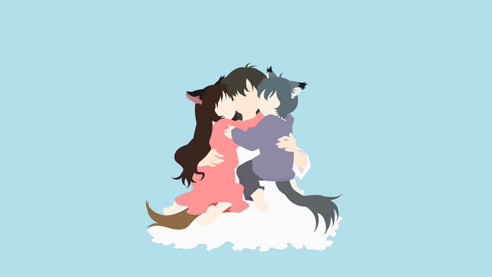 Wolf Children minimalism 4K