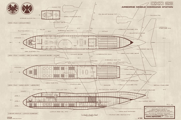 CXD 23 Airborne Mobile Command Station Blueprints by Stark Industries