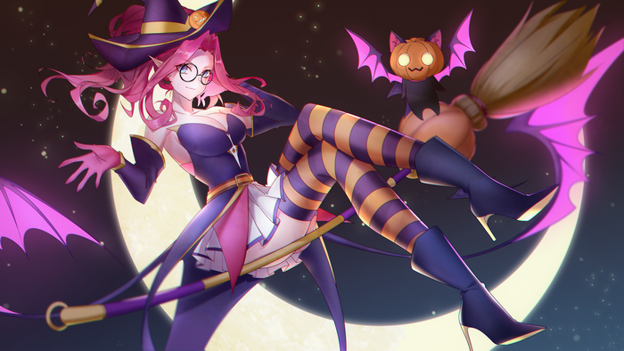 Janna from League of Legends as a Halloween witch