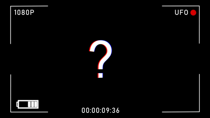 UFO recording with question mark and timer