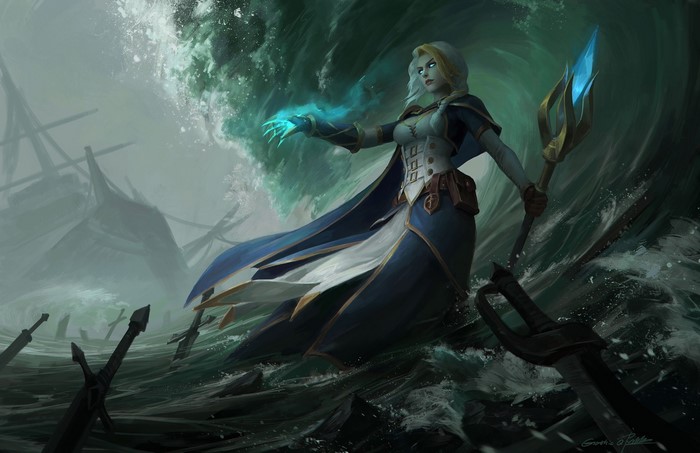 Jaina Proudmoore Casting Magic in Warcraft