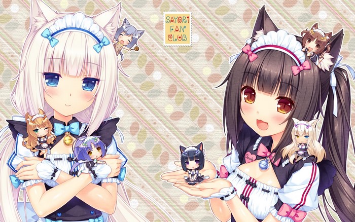 Chocolat and Vanilla from Neko Para with mini figures