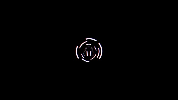 Headphones icon with abstract circular design