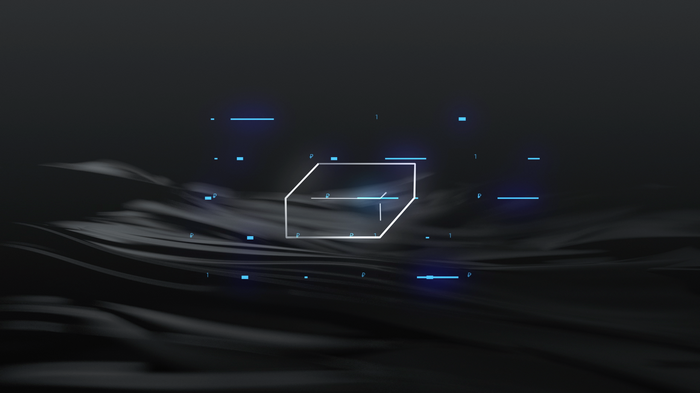 Abstract digital art with geometric shapes and dark background