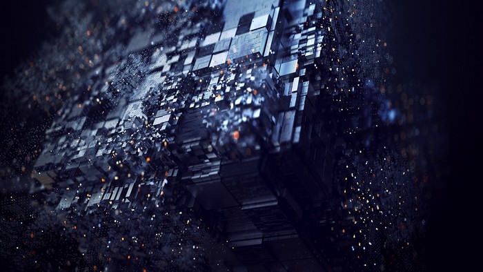 Abstract digital art render with lights