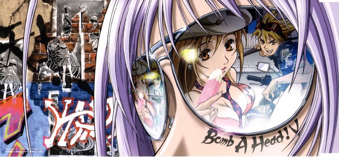Tenjou Tenge anime girls with purple hair and brown eyes
