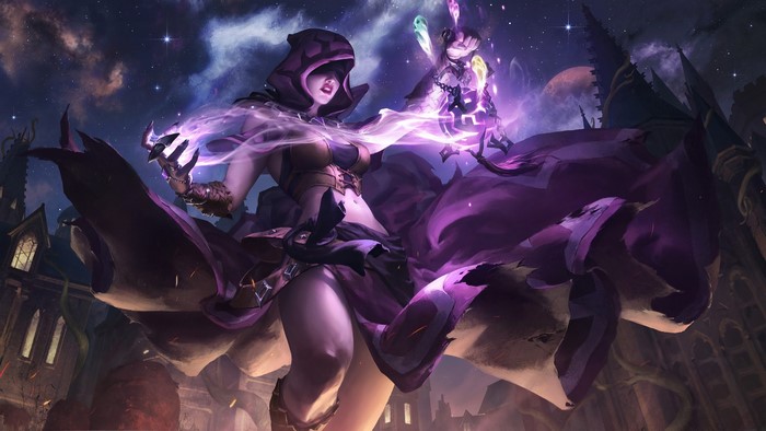 Sorceress casting a spell in Paladins: Champions of the Realm