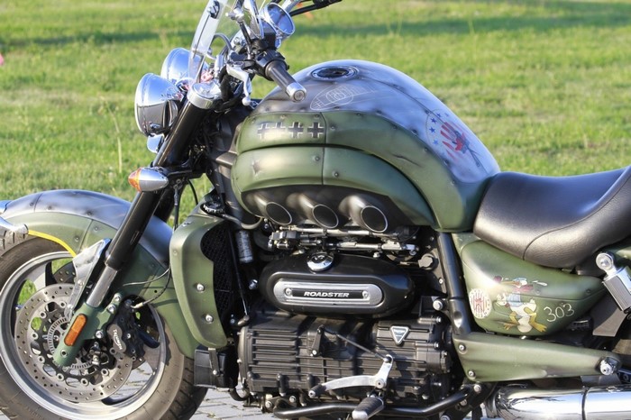 Triumph Rocket III Roadster motorcycle with custom paint