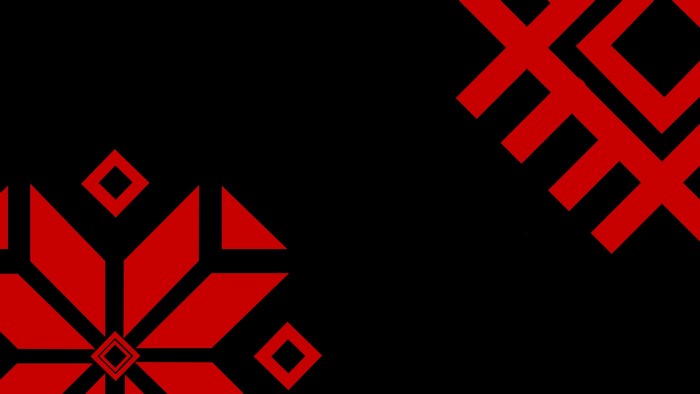Abstract red geometric patterns on black background