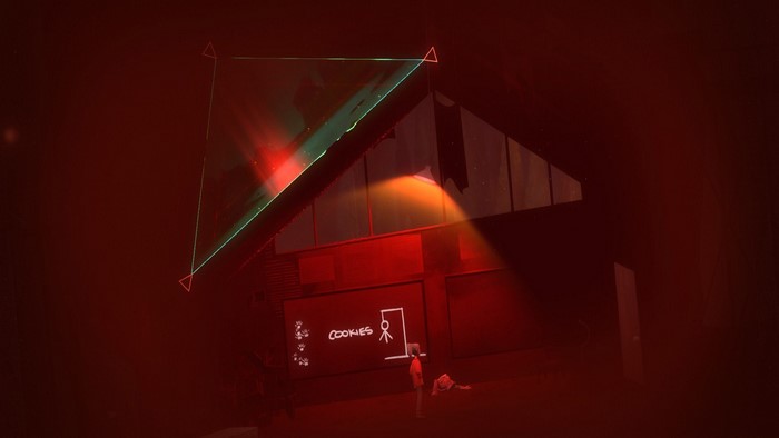 Alex from Oxenfree in a red-lit environment