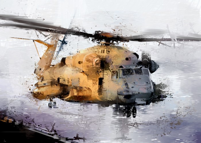 MH-53 Pave Low helicopter painting by ShuoLin Liu