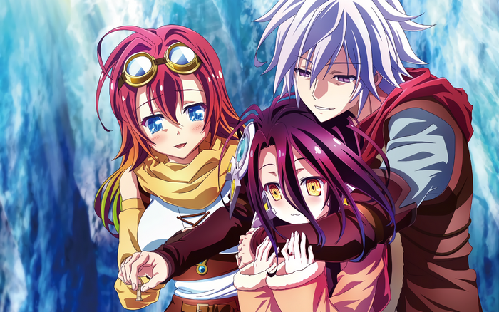 Sora, Shiro, and Shuvi from No Game No Life
