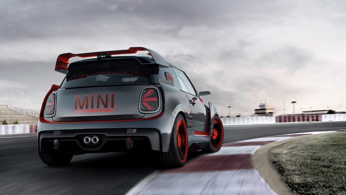 Mini Cooper concept car on a race track
